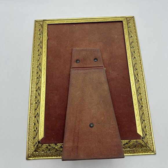 Vintage Ornate Gold Filigree Metal Picture Frame Easel Hollywood Regency MCM - Picture 6 of 9